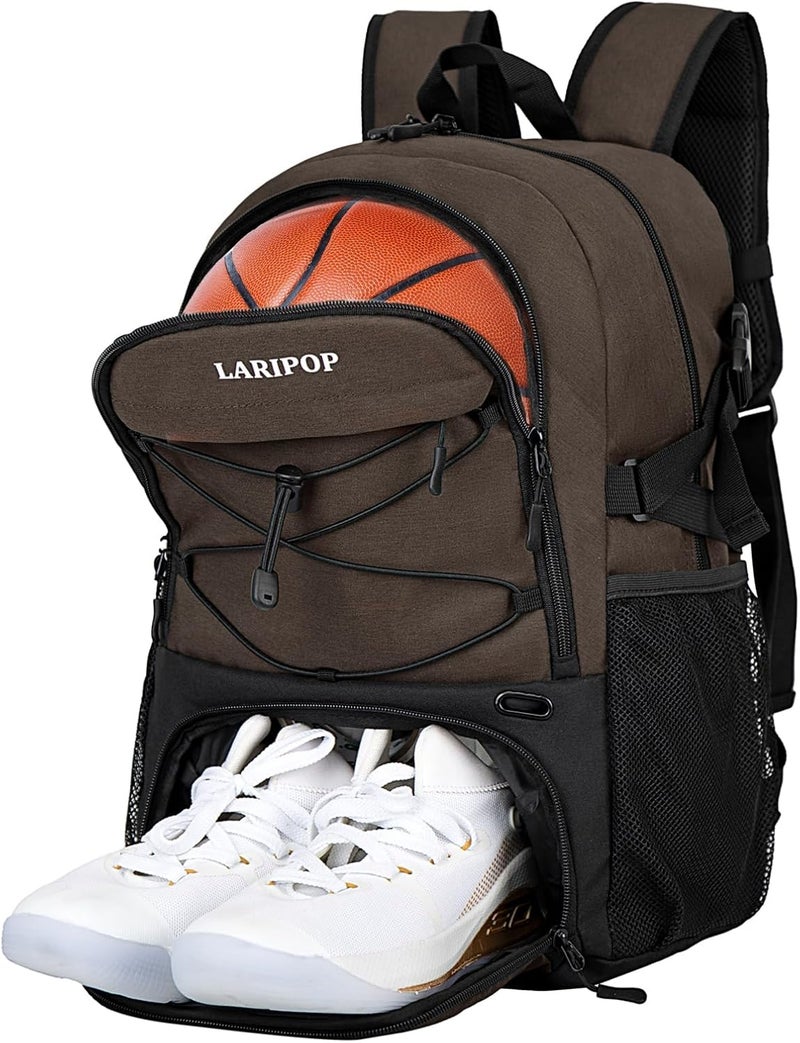 LARIPOP Basketball Bag,Basketball Backpack with Shoe Compartment and Ball Holder,Sport Bags for Soccer,Volleyball,Gym,Travel - Image 1